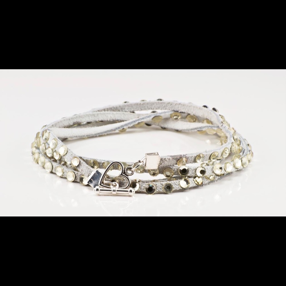 Swarovski crystal wrap bracelet in white and gold